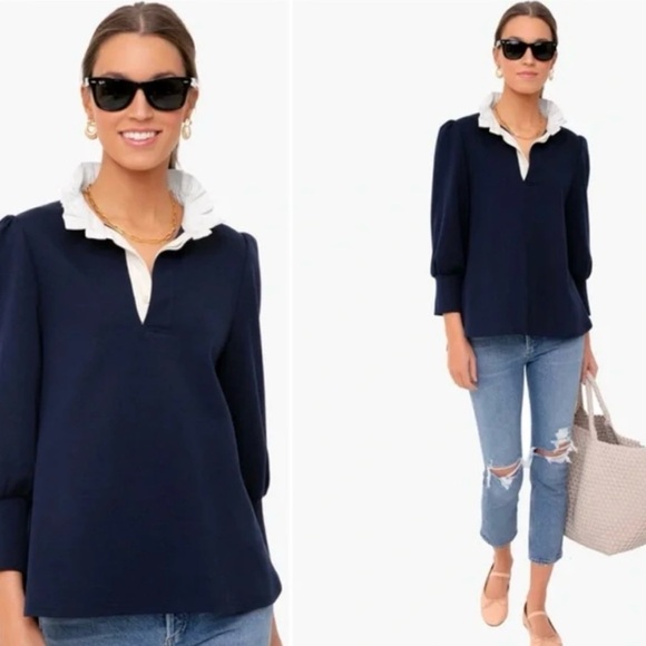 Tuckernuck Pomander Place Navy Charlotte Top - Picture 4 of 6